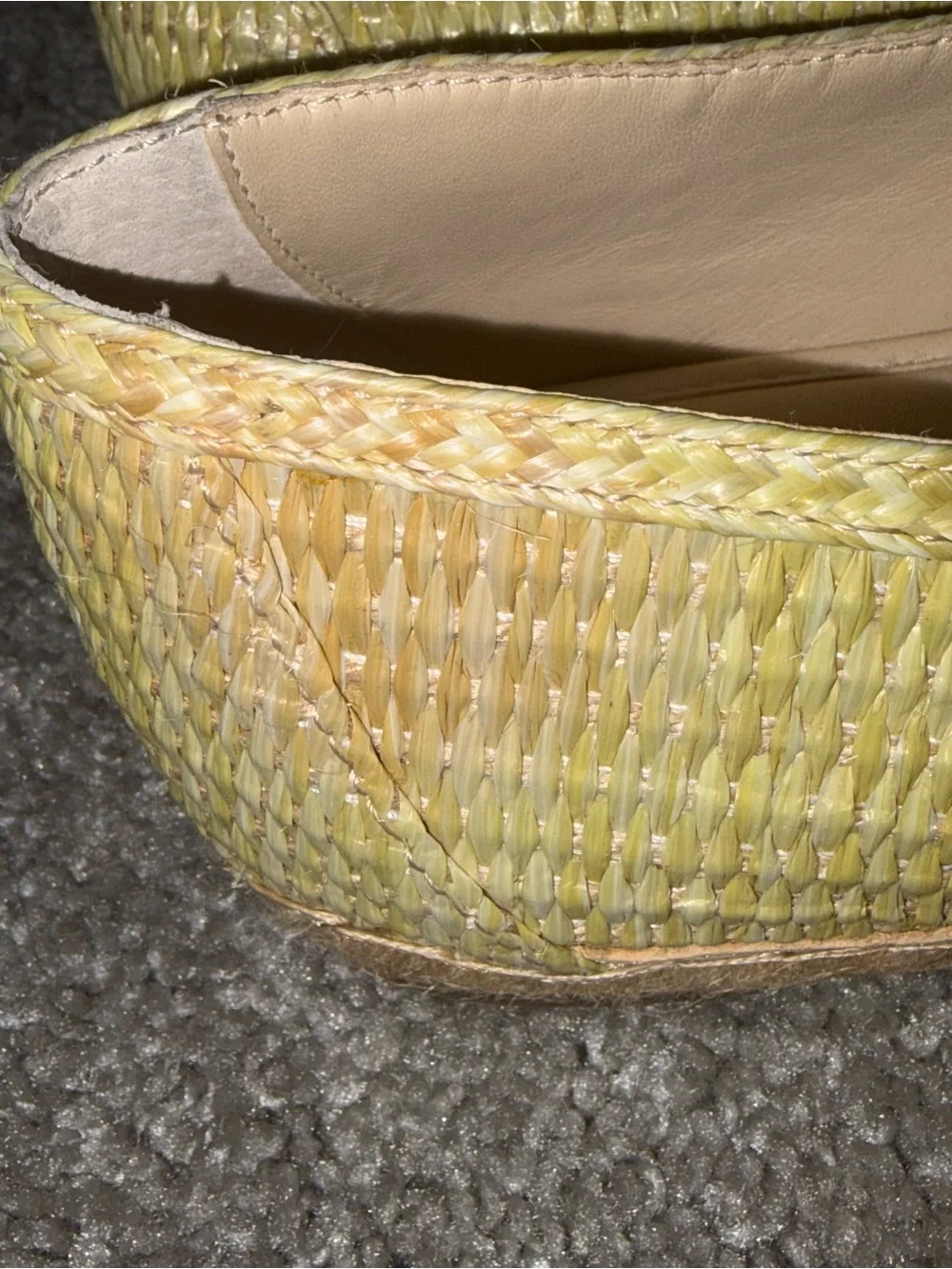 J. McLaughlin Shira Raffia Espadrille Slip On Shoes Natural Size 9